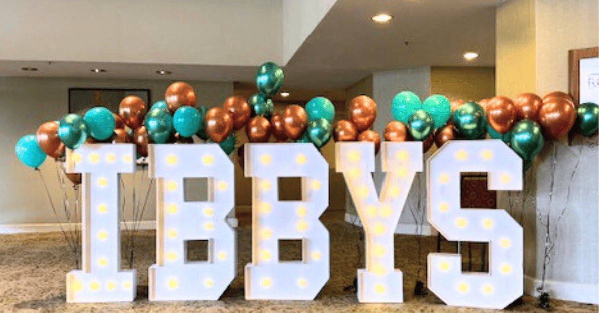 large letters spelling IBBYS for the IBPSA awards 2024